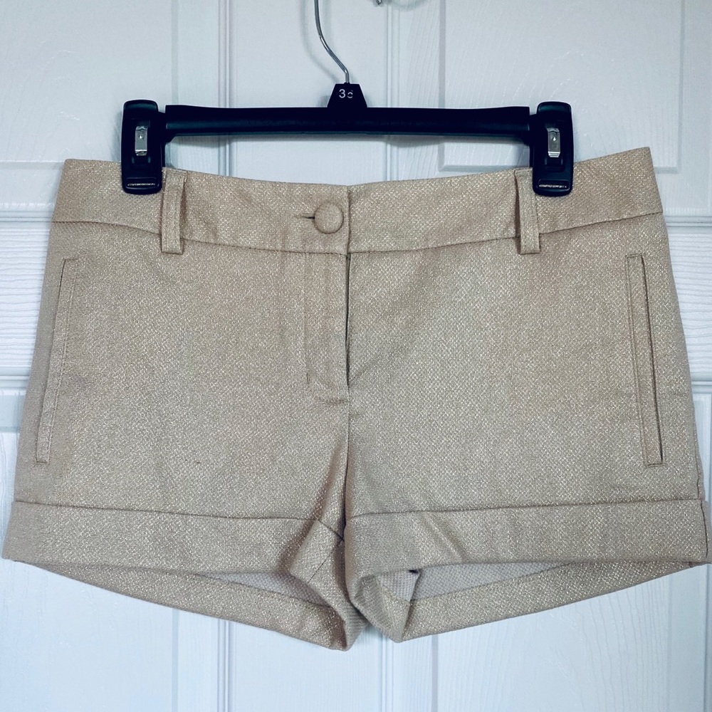 Express Gold Sparkly Shorts